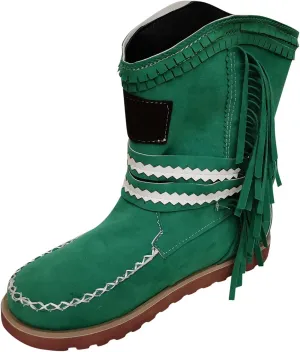 Ankle Boots For Women Tassel Flat Cowboy Boots Suede Buckle Wedge Cowgirl Western Ankle Booties Ankle Bootie