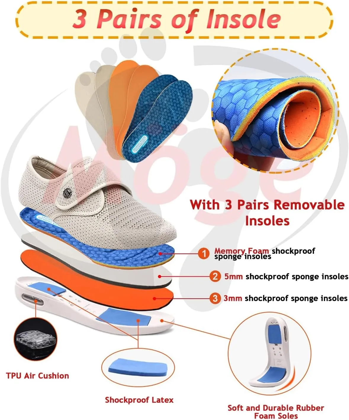 Diabetic Shoes for Women Orthopedic Shoes for Women Shoes for Swollen Feet Women Outdoor Trainers Comfortable Loafers Extra Wide Trainers for Swollen Feet Ladies