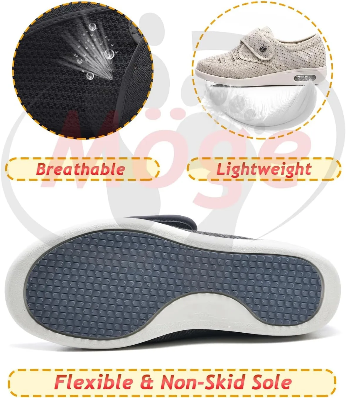 Diabetic Shoes for Women Orthopedic Shoes for Women Shoes for Swollen Feet Women Outdoor Trainers Comfortable Loafers Extra Wide Trainers for Swollen Feet Ladies