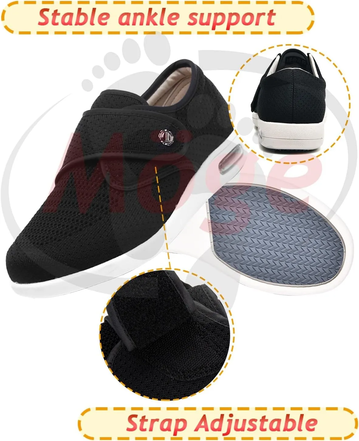 Diabetic Shoes for Women Orthopedic Shoes for Women Shoes for Swollen Feet Women Outdoor Trainers Comfortable Loafers Extra Wide Trainers for Swollen Feet Ladies
