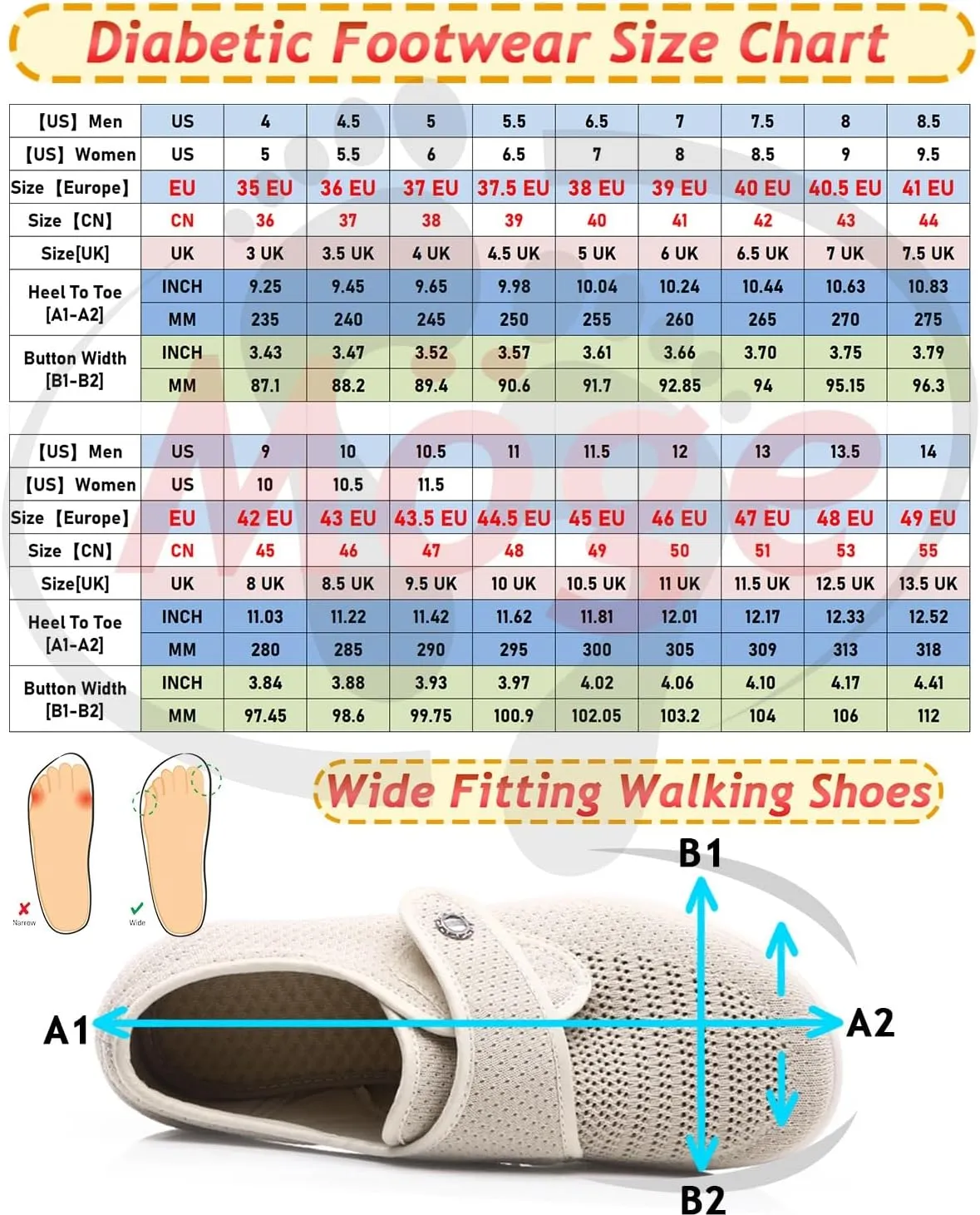 Diabetic Shoes for Women Orthopedic Shoes for Women Shoes for Swollen Feet Women Outdoor Trainers Comfortable Loafers Extra Wide Trainers for Swollen Feet Ladies