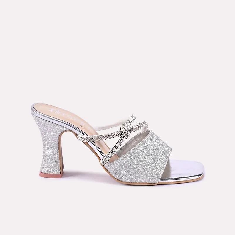 Glam Silver Heel Slippers 0412153