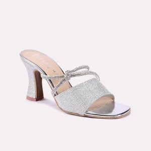 Glam Silver Heel Slippers 0412153