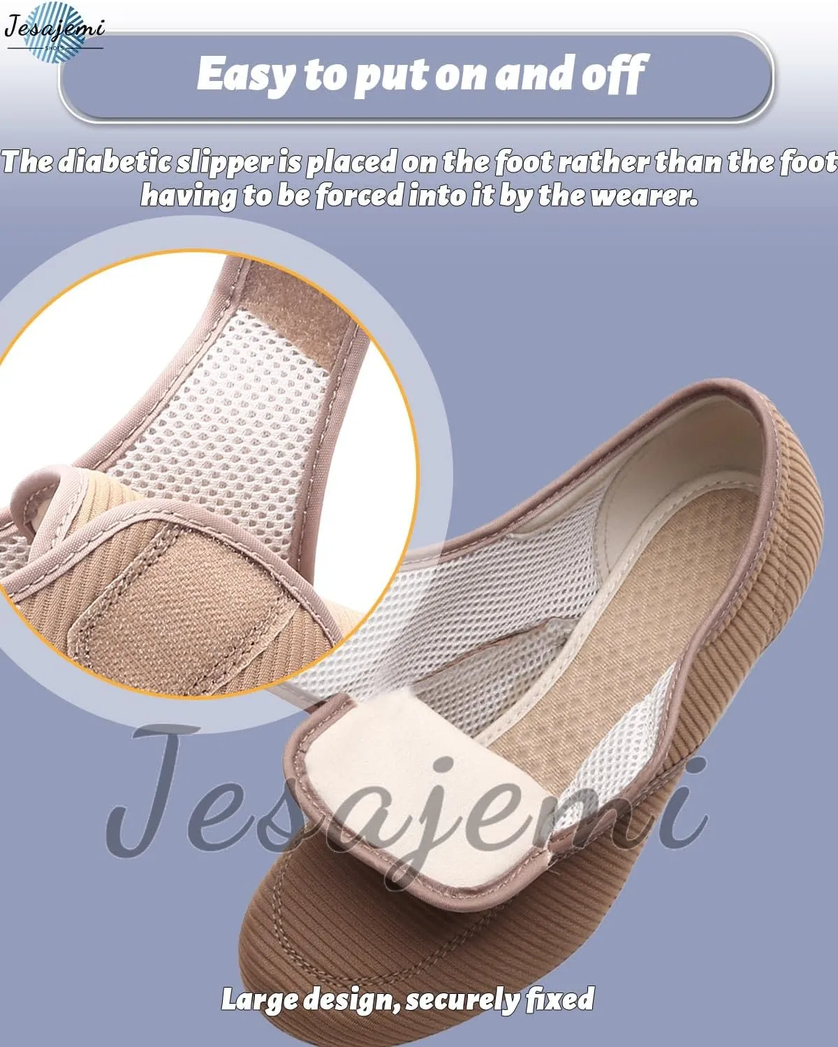 Orthopedic Shoes for Women Striped cloth Comfortable Shoes Walking Trainers Slip On Loafers Trainers with Removable 3pcs Insole Edema Swollen Feet Arthritis Indoor/Outdoor