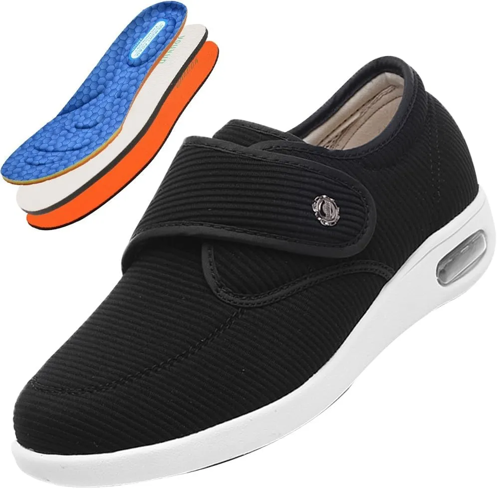 Orthopedic Shoes for Women Striped cloth Comfortable Shoes Walking Trainers Slip On Loafers Trainers with Removable 3pcs Insole Edema Swollen Feet Arthritis Indoor/Outdoor
