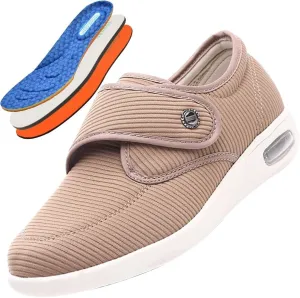 Orthopedic Shoes for Women Striped cloth Comfortable Shoes Walking Trainers Slip On Loafers Trainers with Removable 3pcs Insole Edema Swollen Feet Arthritis Indoor/Outdoor