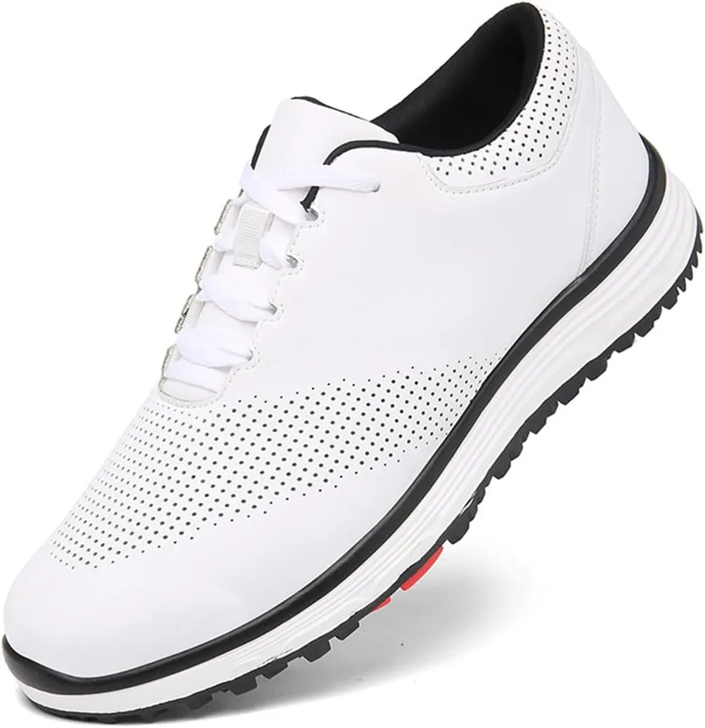 VEACAM Men's Golf Shoes Lightweight Walking Shoes Waterproof Spikeless Golf Sneakers Outdoor Anti Slip Male Golfing Footwears