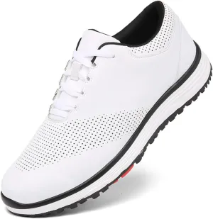 VEACAM Men's Golf Shoes Lightweight Walking Shoes Waterproof Spikeless Golf Sneakers Outdoor Anti Slip Male Golfing Footwears