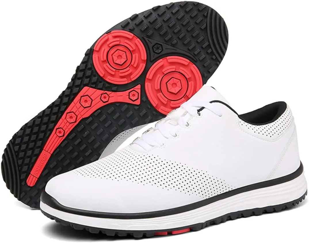 VEACAM Men's Golf Shoes Lightweight Walking Shoes Waterproof Spikeless Golf Sneakers Outdoor Anti Slip Male Golfing Footwears