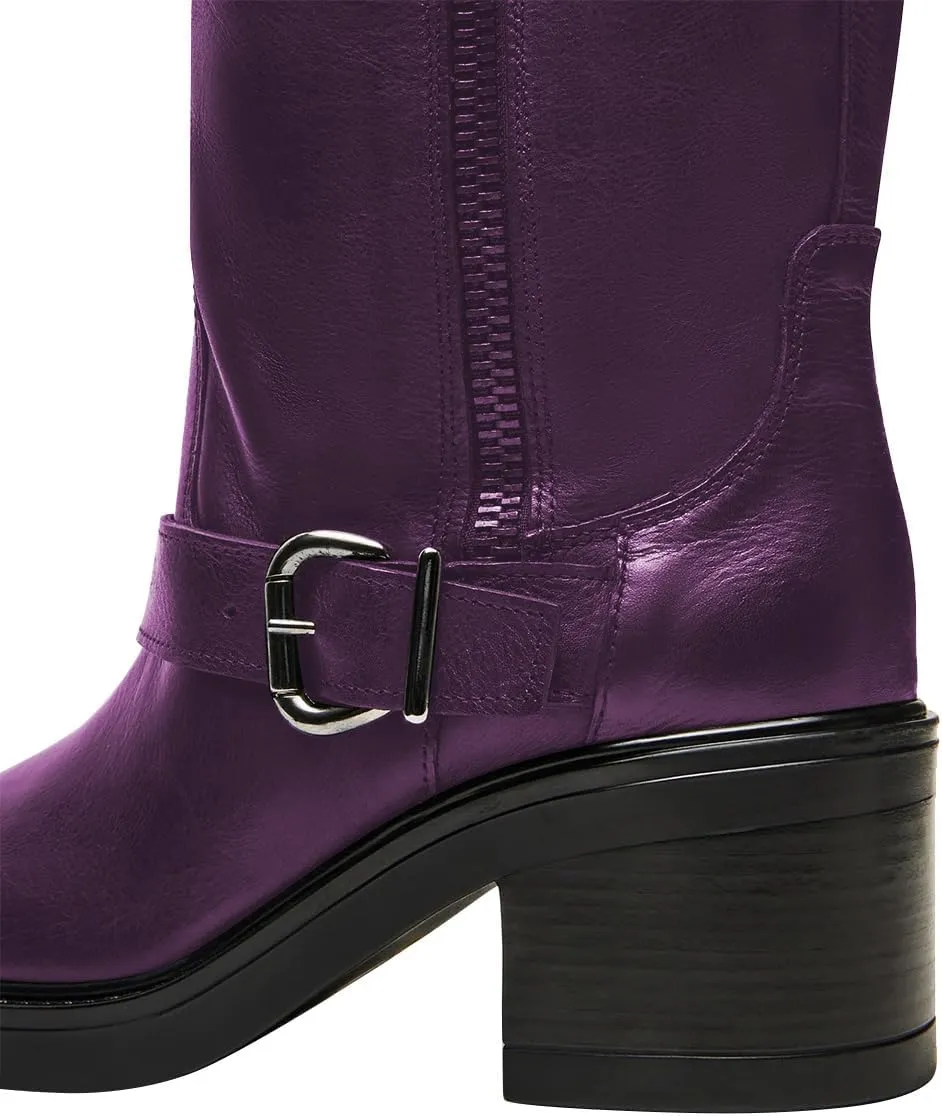 Women Classic Closed Round Toe Side Zipper Knee High Boots Stacked Block Low Heel Winter Dress Party Casual Riding Boots Size 4-16 US