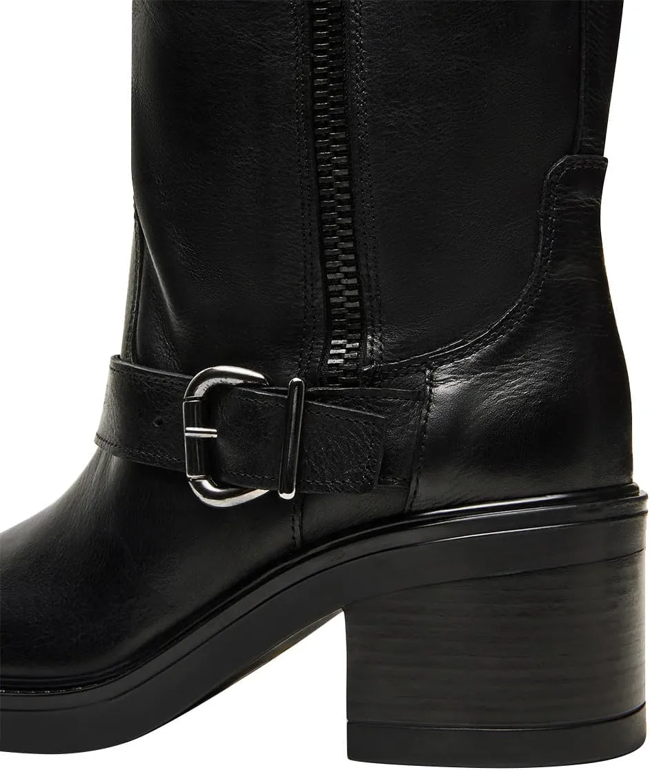 Women Classic Closed Round Toe Side Zipper Knee High Boots Stacked Block Low Heel Winter Dress Party Casual Riding Boots Size 4-16 US