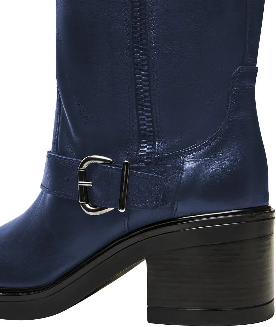 Women Classic Closed Round Toe Side Zipper Knee High Boots Stacked Block Low Heel Winter Dress Party Casual Riding Boots Size 4-16 US