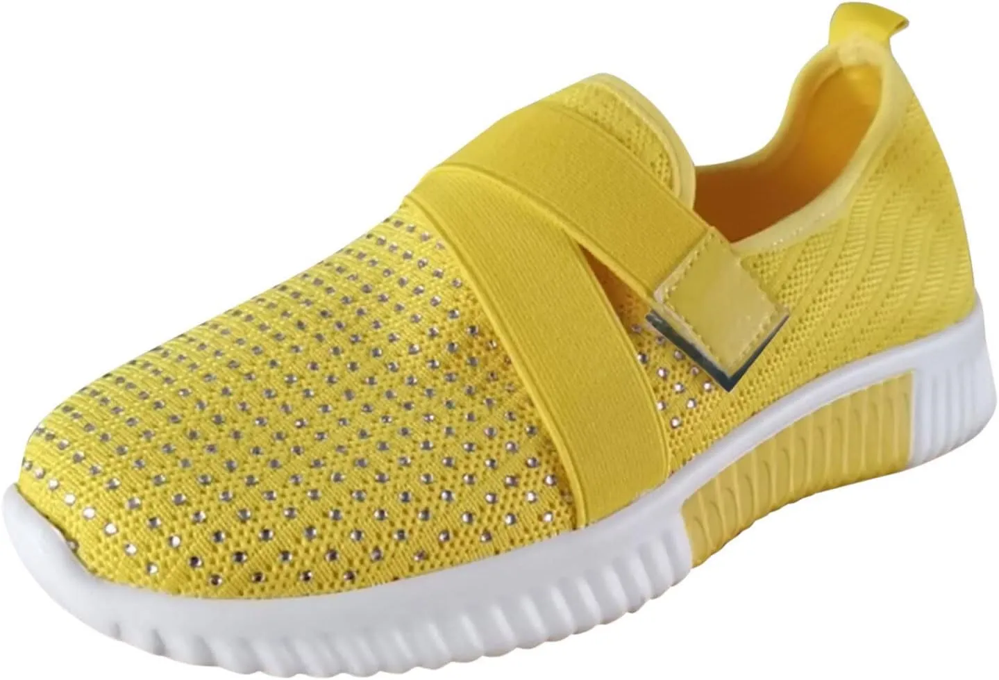 Women's Canvas Casual Shoes Dating Platform Slip-On High Top Sneakers Bling Tennis Shoes for Women Rhinestones Shoes Loafers Women Sneakers for Mens