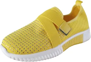 Women's Canvas Casual Shoes Dating Platform Slip-On High Top Sneakers Bling Tennis Shoes for Women Rhinestones Shoes Loafers Women Sneakers for Mens
